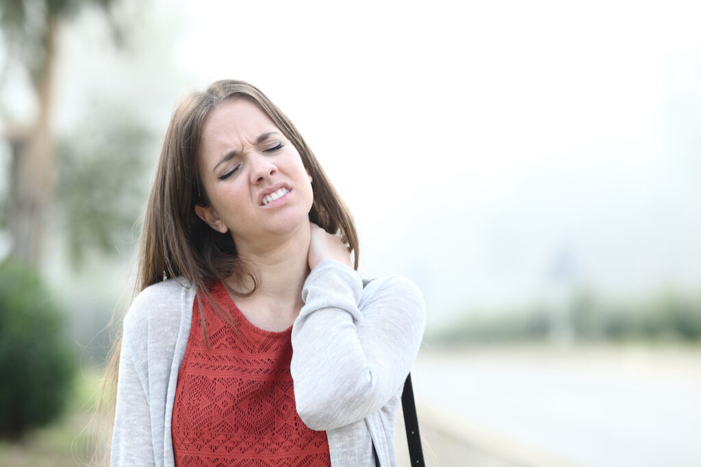 woman suffer from neck pain